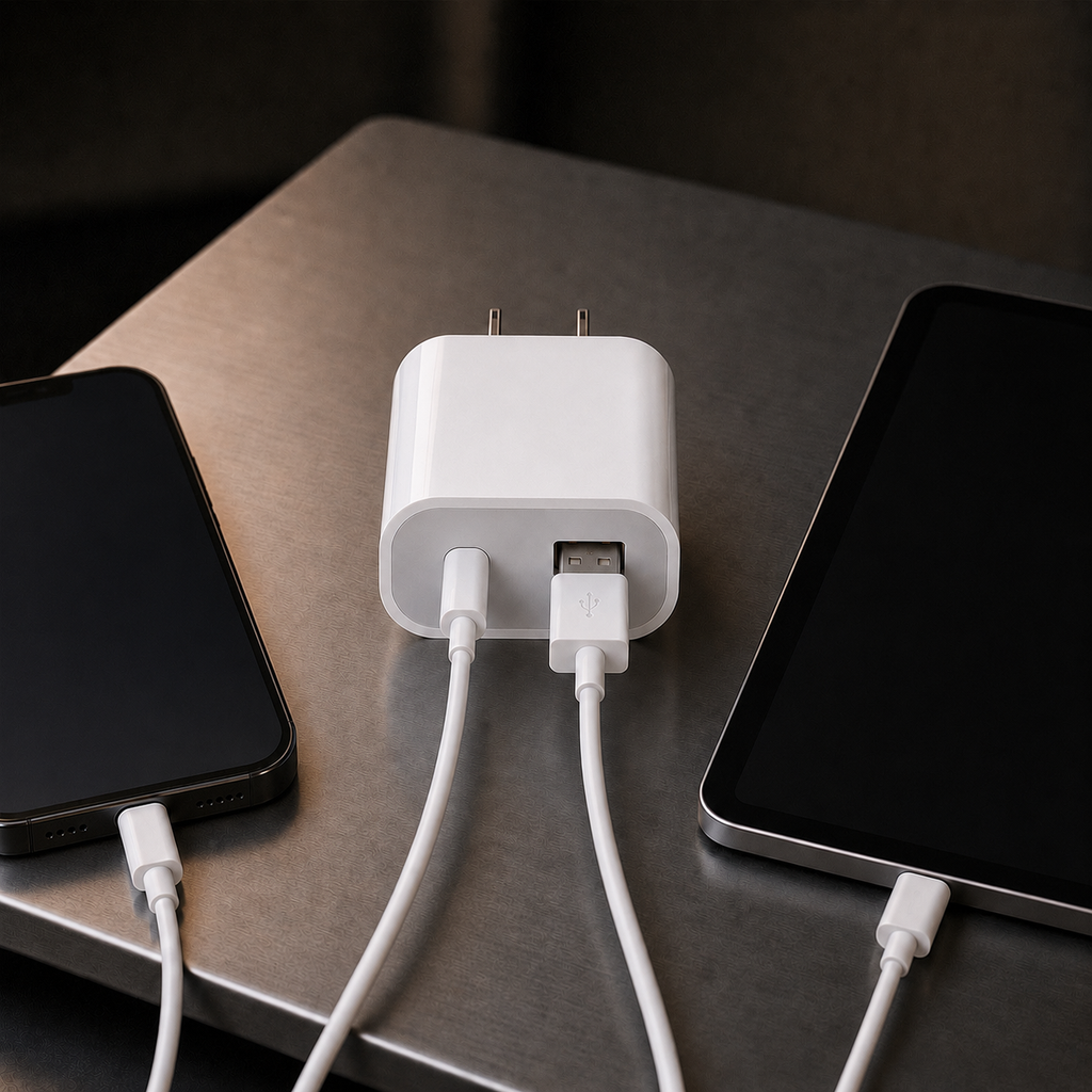 Cargador rápido con cable PD 25W USB-C + Lightning para iPhone – Doble Puerto A+C