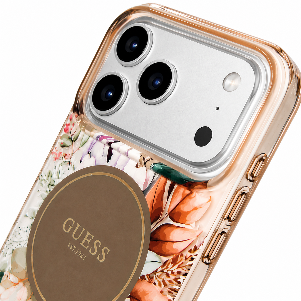 Funda Guess Flower MagSafe iPhone 17 Pro Max – Diseño Floral con Protección Premium