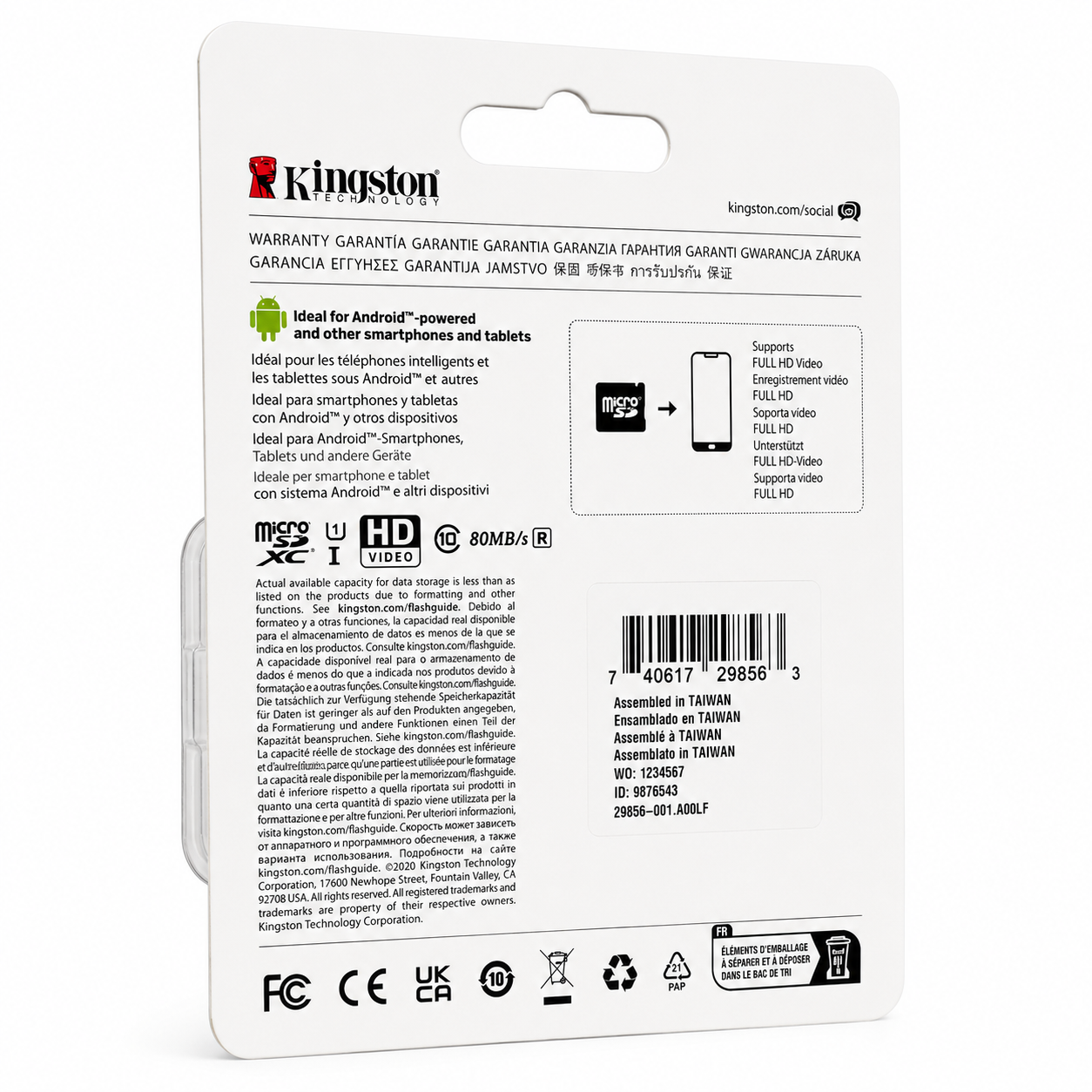 Memoria microSD 128GB Kingston Canvas Select – Clase 10, 80MB/s, con Adaptador SD