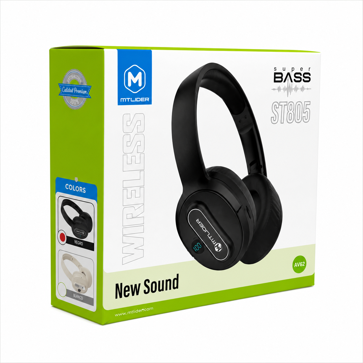 Audífonos Inalámbricos MTLIDER ST805 Super Bass Bluetooth 5.3  |  Negro