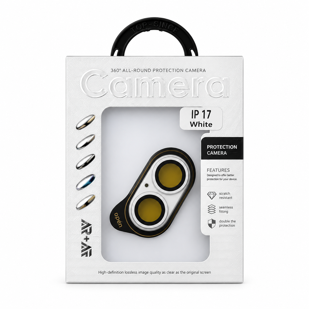 Protector de Lente de Cámara iPhone 17 – Cristal Templado 360° Antirayones
