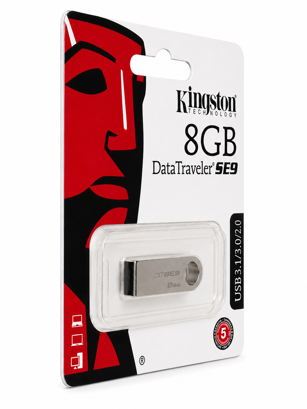 Memoria USB Kingston DataTraveler SE9 8GB –  Plata