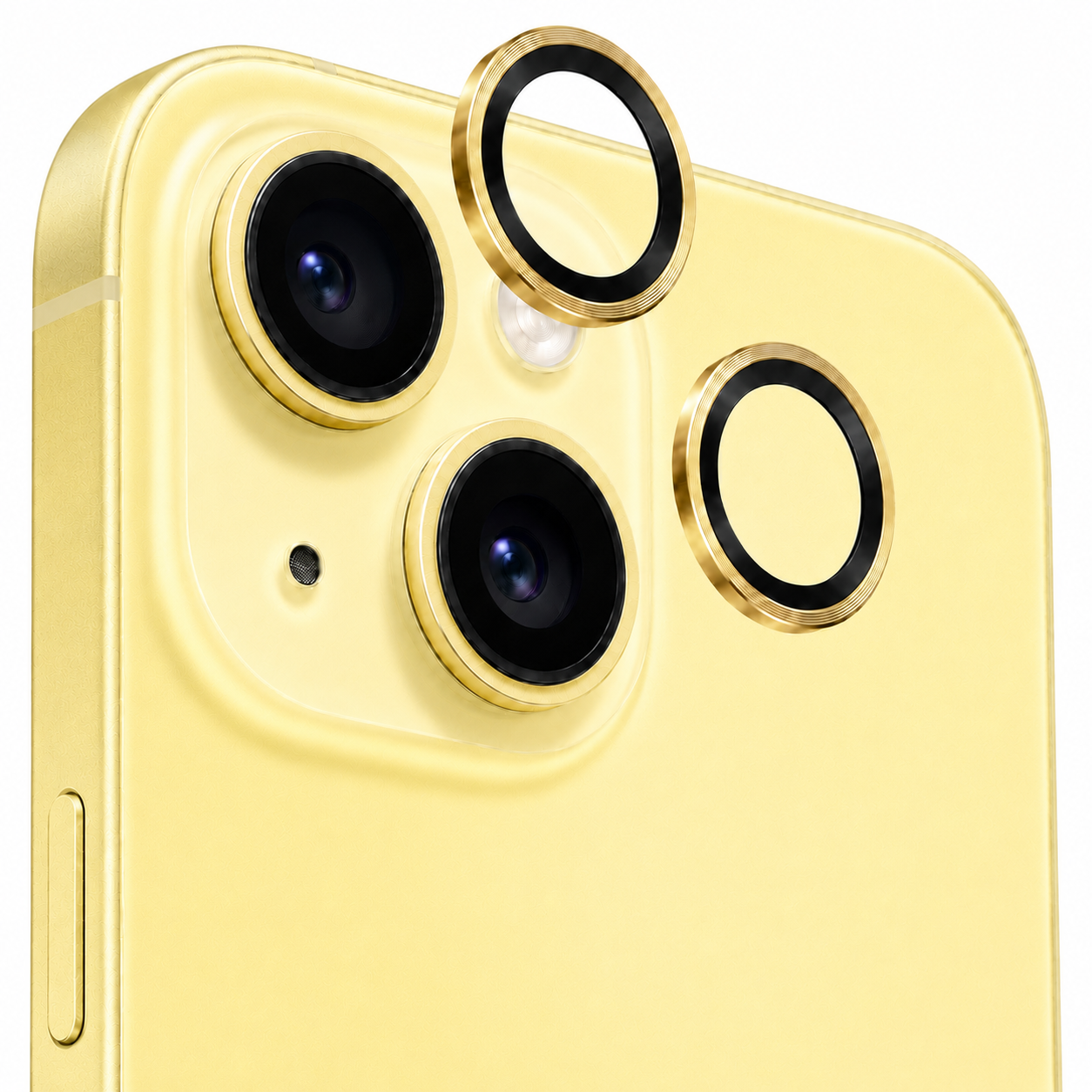 Mica para Lente de Cámara iPhone 14 / 14 Plus - Anillos Metálicos Colores