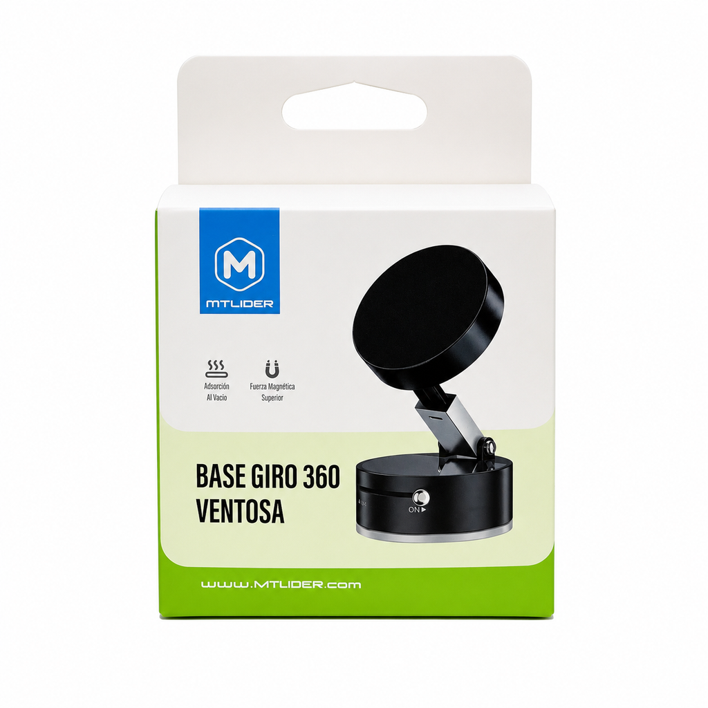 Base Magnética Giro 360 con Ventosa para Auto y Escritorio