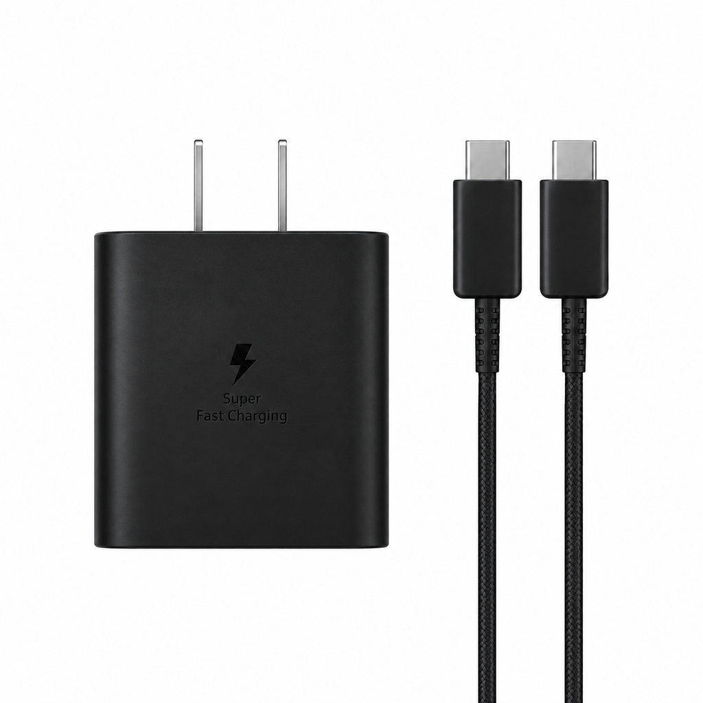 Cargador Samsung 50W Duo USB-C Super Fast Charging + Cable Tipo C Negro