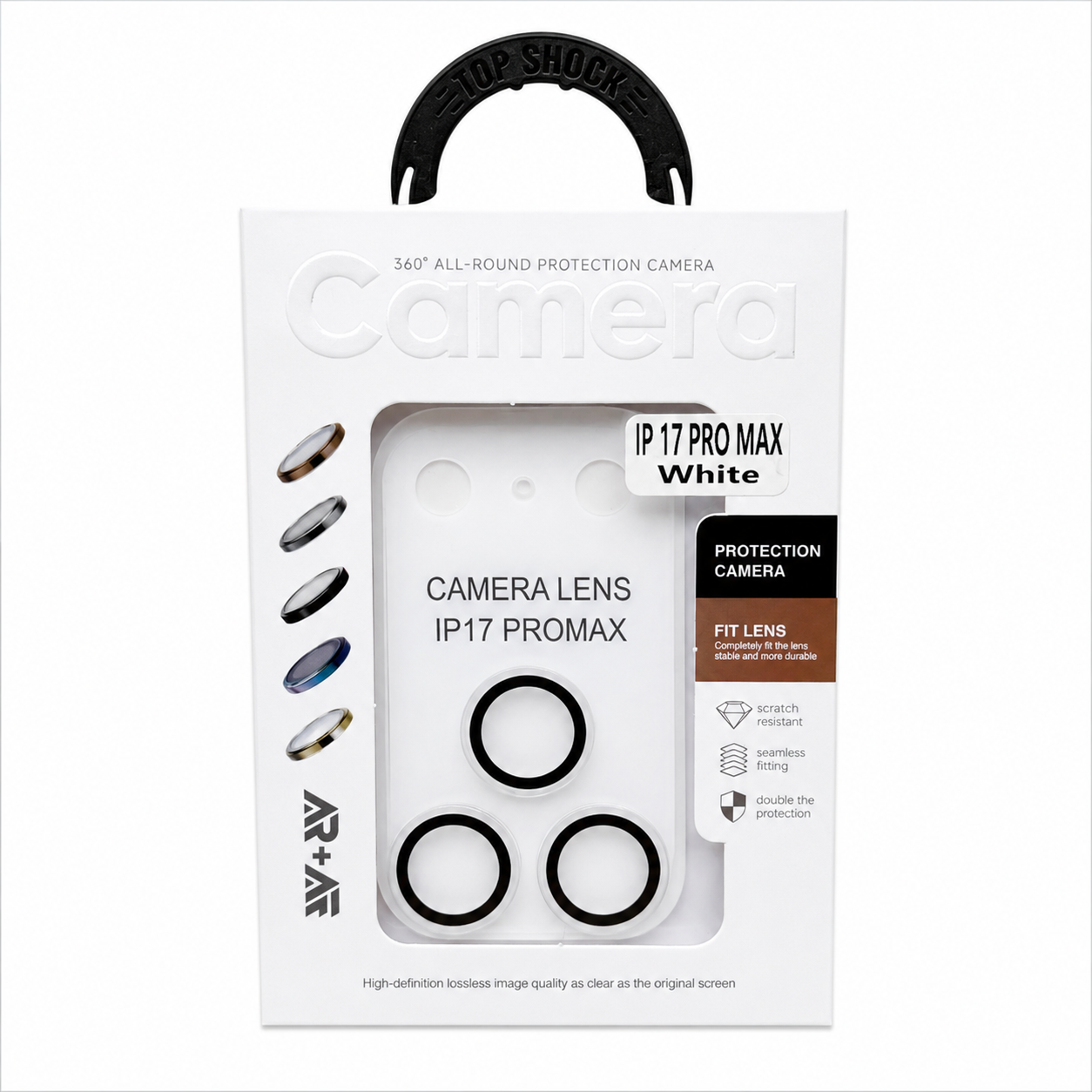 Protector de Lente de Cámara iPhone 17 Pro / Pro Max – Vidrio Templado 360° con Recubrimiento de Zafiro
