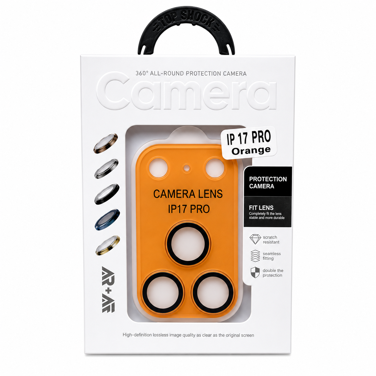 Protector de Lente de Cámara iPhone 17 Pro / Pro Max – Vidrio Templado 360° con Recubrimiento de Zafiro
