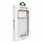 Protector Lacoste MagSafe iPhone 17 Pro Max – Transparente con Marco Dorado