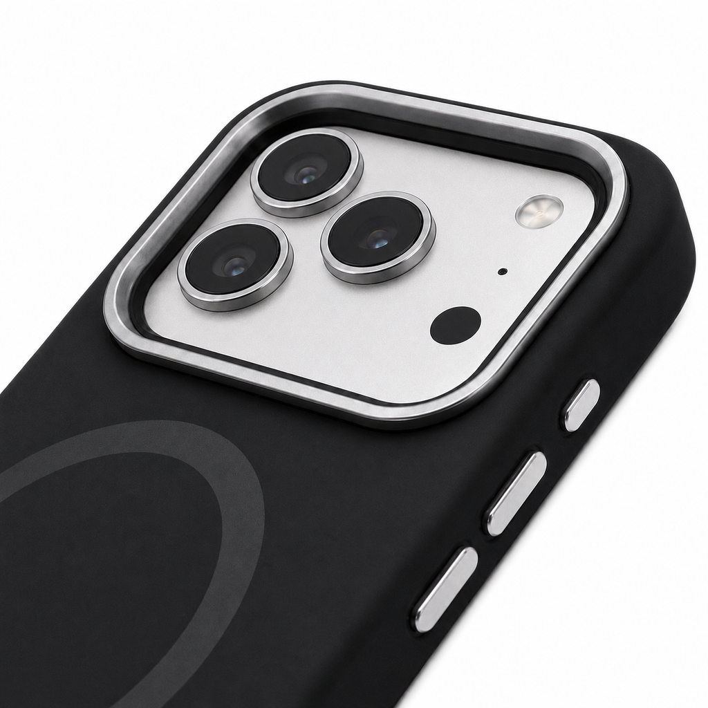 Protector Lacoste Negro MagSafe iPhone 17 Pro Max | Silver Croc