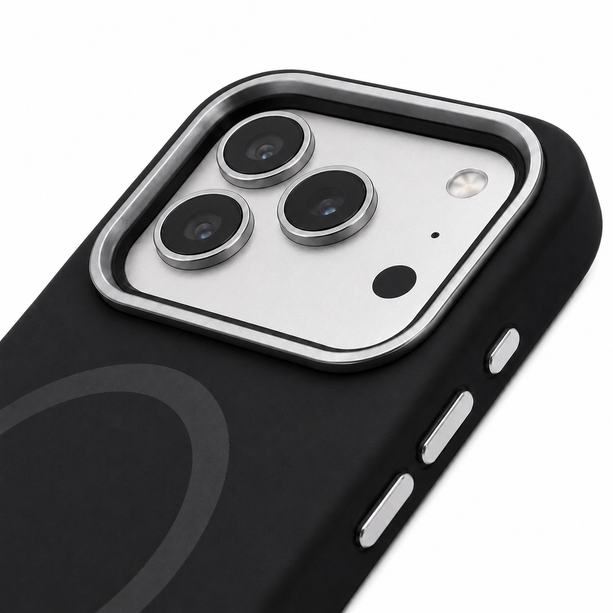 Protector Lacoste Negro MagSafe iPhone 17 Pro Max | Silver Croc