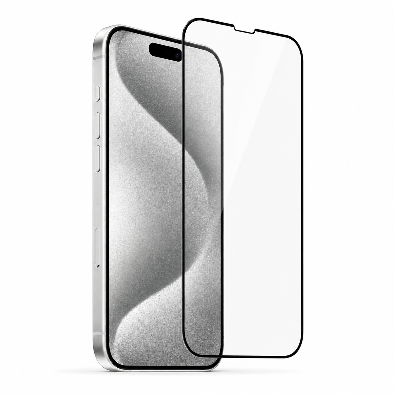 Mica Cristal Templado 9D Bordes Negros para iPhone 15 Pro