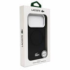 Protector Lacoste Negro MagSafe iPhone 17 Pro Max | Silver Croc