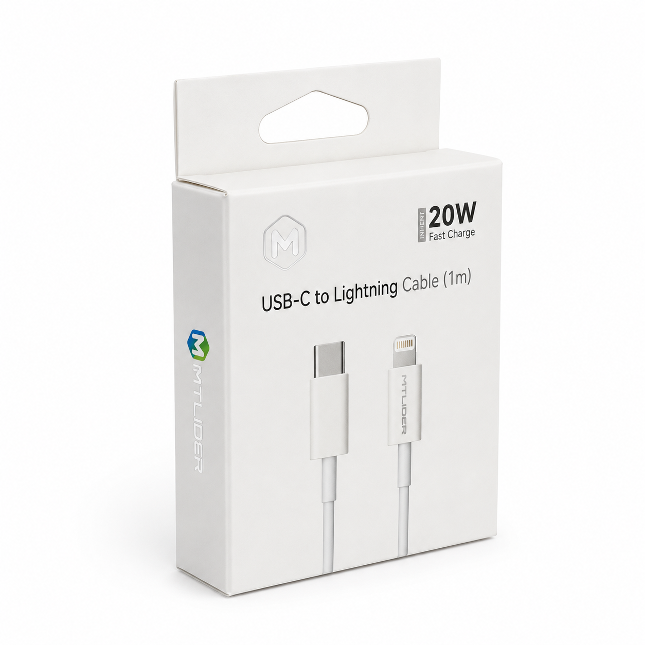 Cable USB-C a Lightning 20W 1m – Carga Rápida para iPhone
