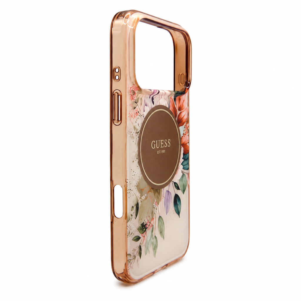 Funda Guess Flower MagSafe iPhone 17 Pro Max – Diseño Floral con Protección Premium