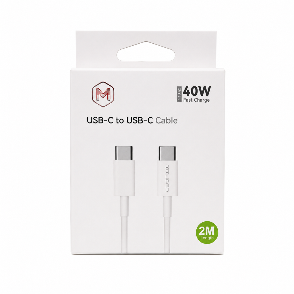 Cable USB-C a USB-C 40W MTLider 2M Carga Rápida