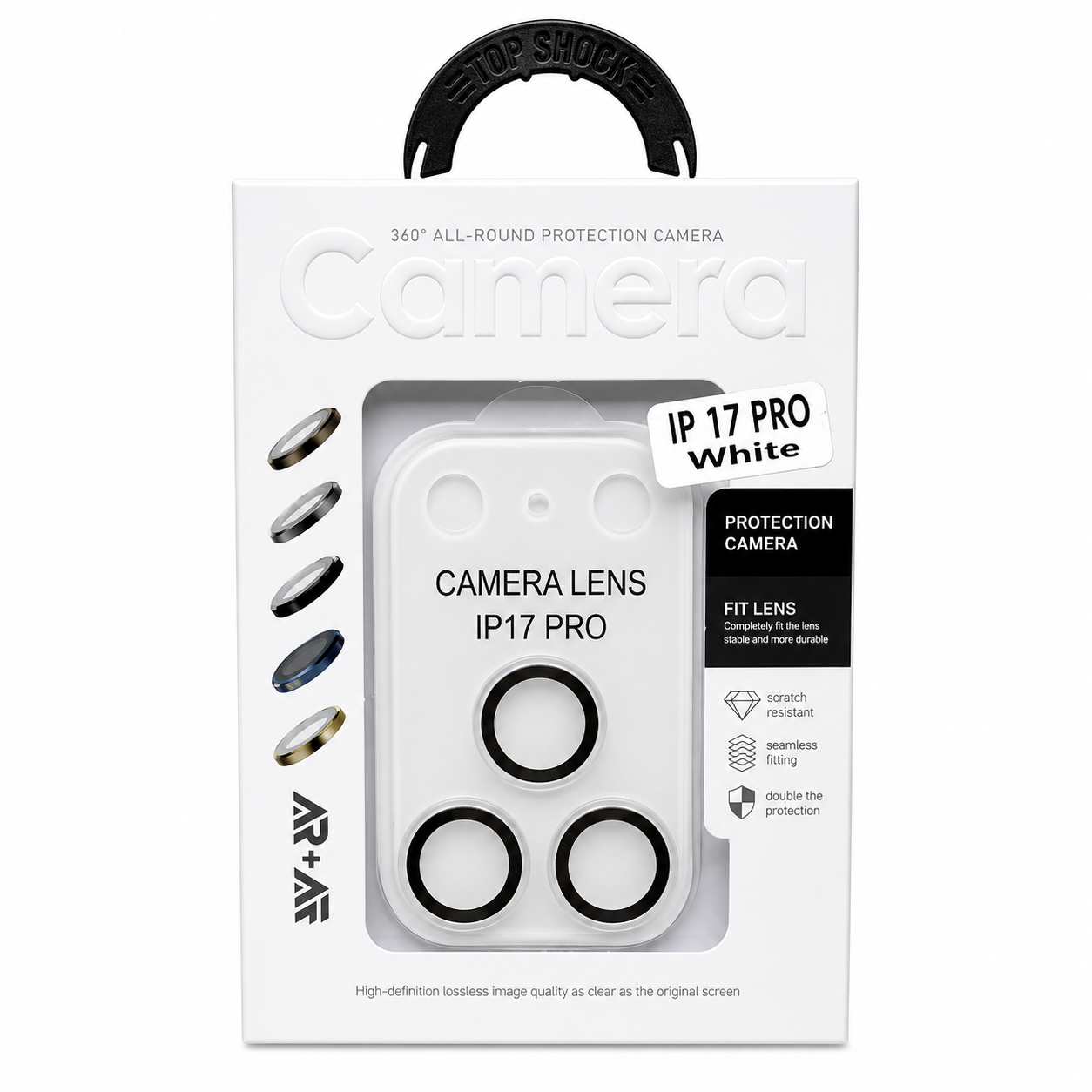 Protector de Lente de Cámara iPhone 17 Pro / Pro Max – Vidrio Templado 360° con Recubrimiento de Zafiro
