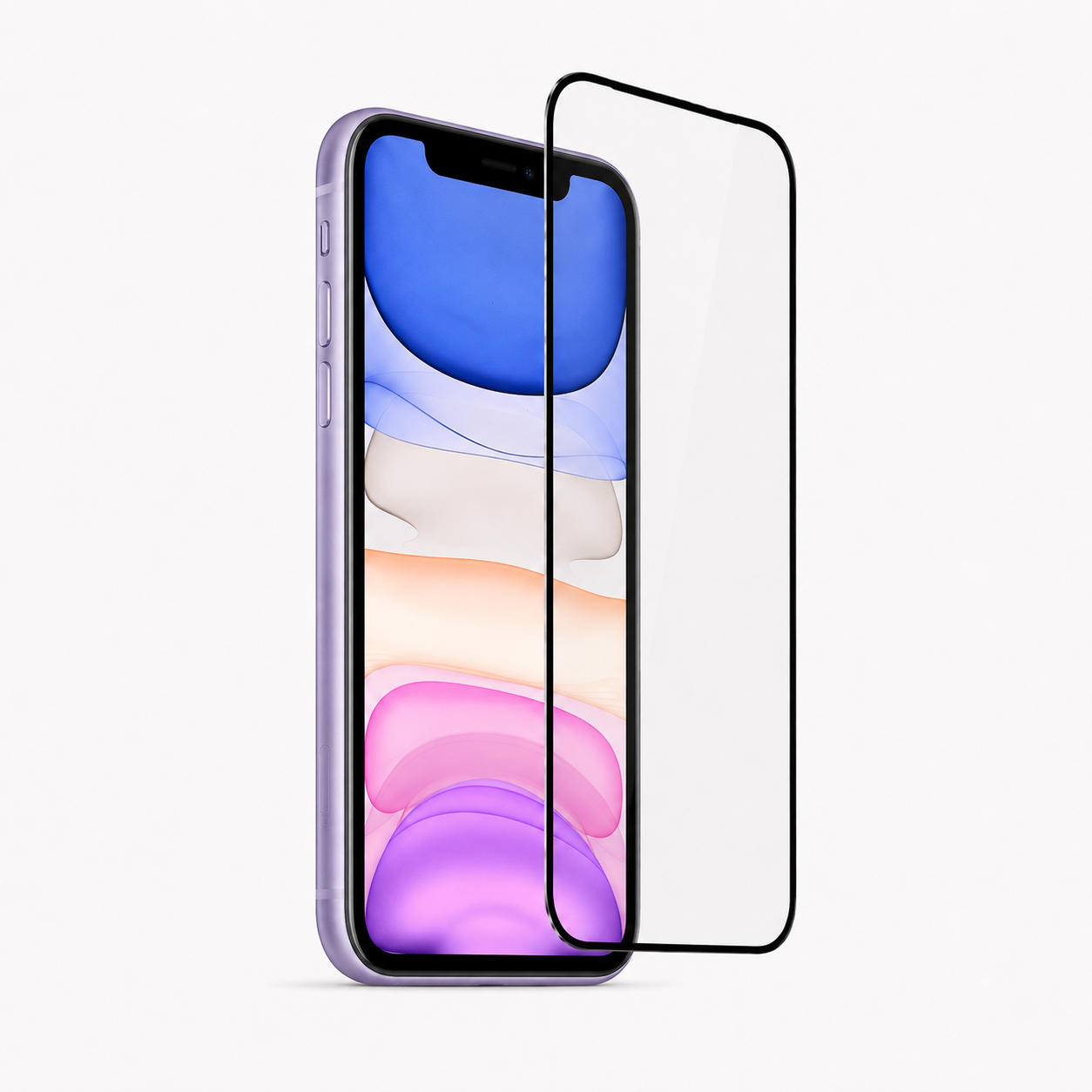 Mica Cristal Templado 9D Bordes Negros para iPhone 11/XR