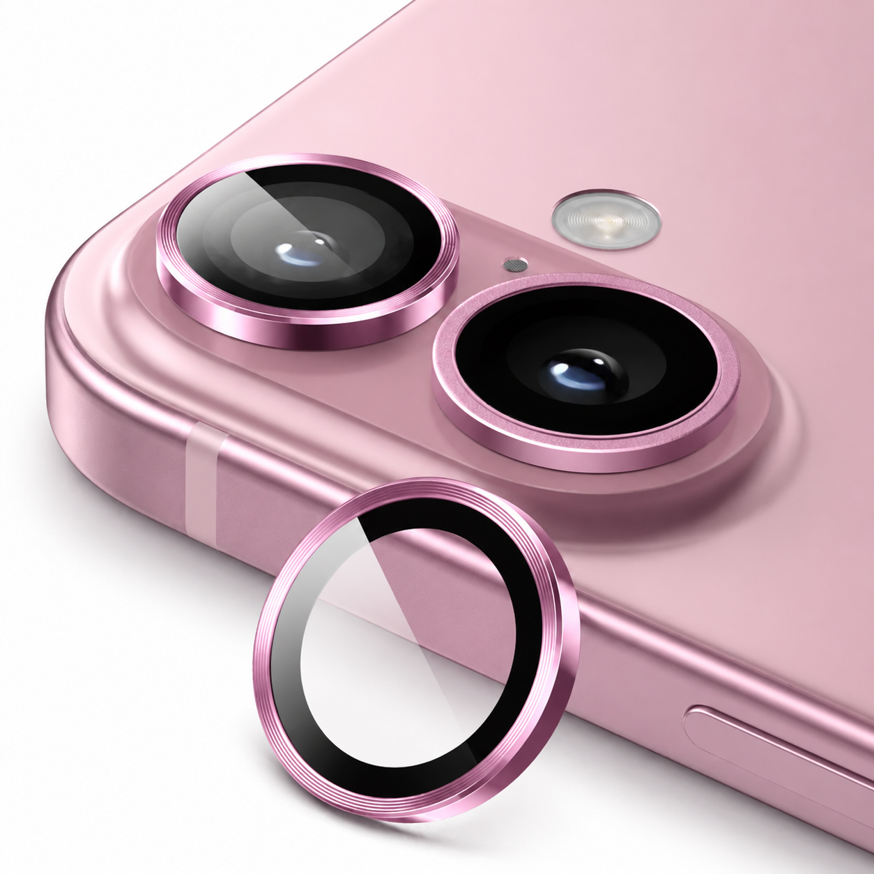 Protector de Lente de Cámara con Aro Metálico para iPhone 16/16 Plus