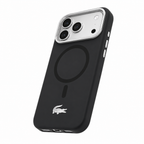 Protector Lacoste Negro MagSafe iPhone 17 Pro Max | Silver Croc