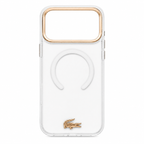 Protector Lacoste MagSafe iPhone 17 Pro Max – Transparente con Marco Dorado