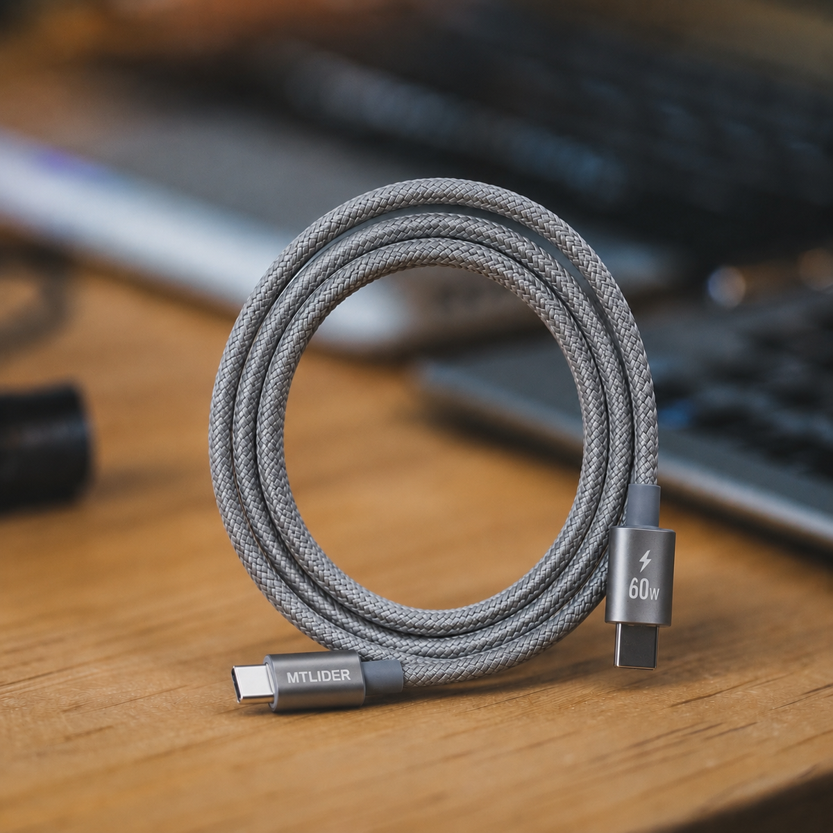 Cable USB-C a USB-C Uso Rudo 60W Carga Rápida 1 Metro | Mt Líder