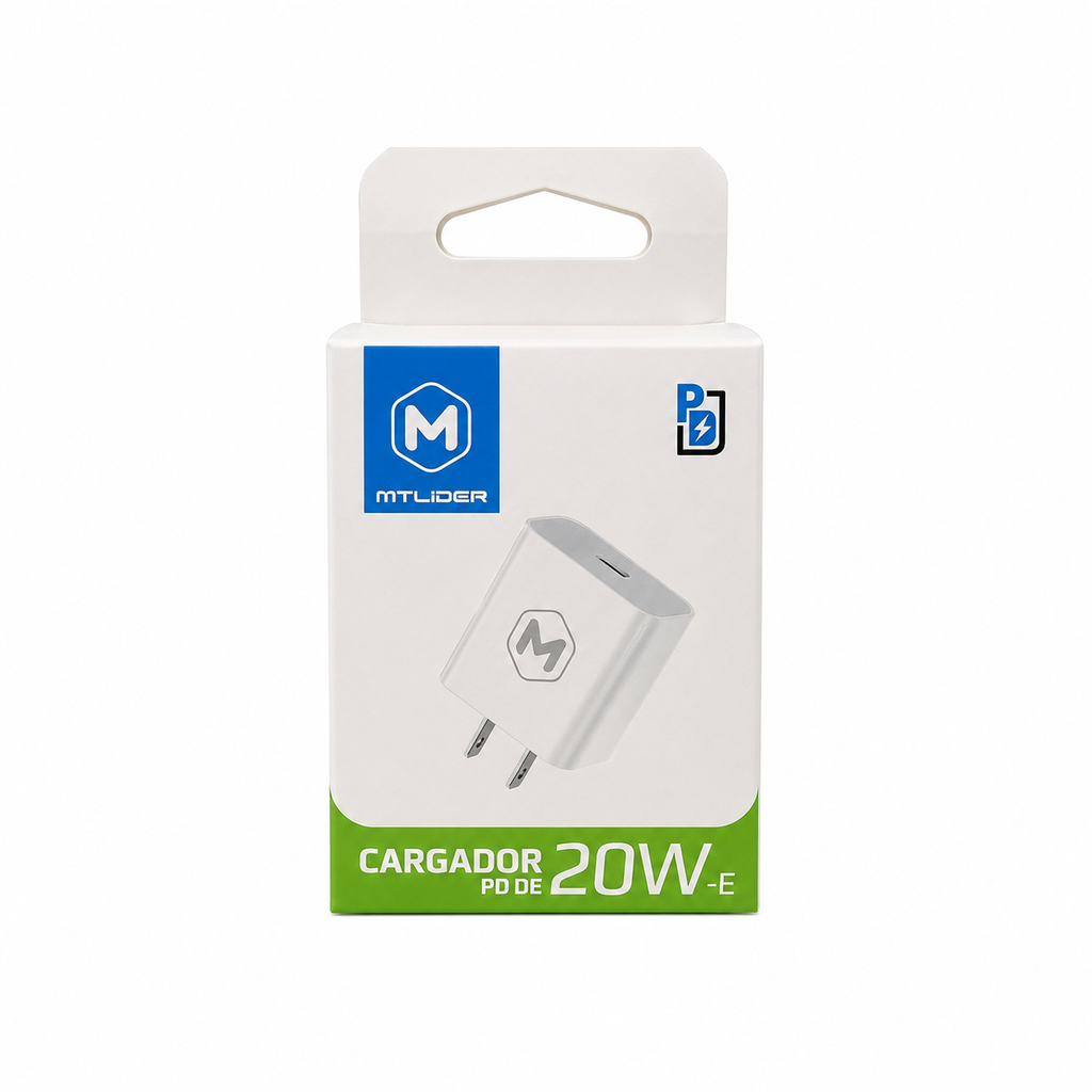Cubo cargador 20W MTlider - Blanco | Carga Rápida