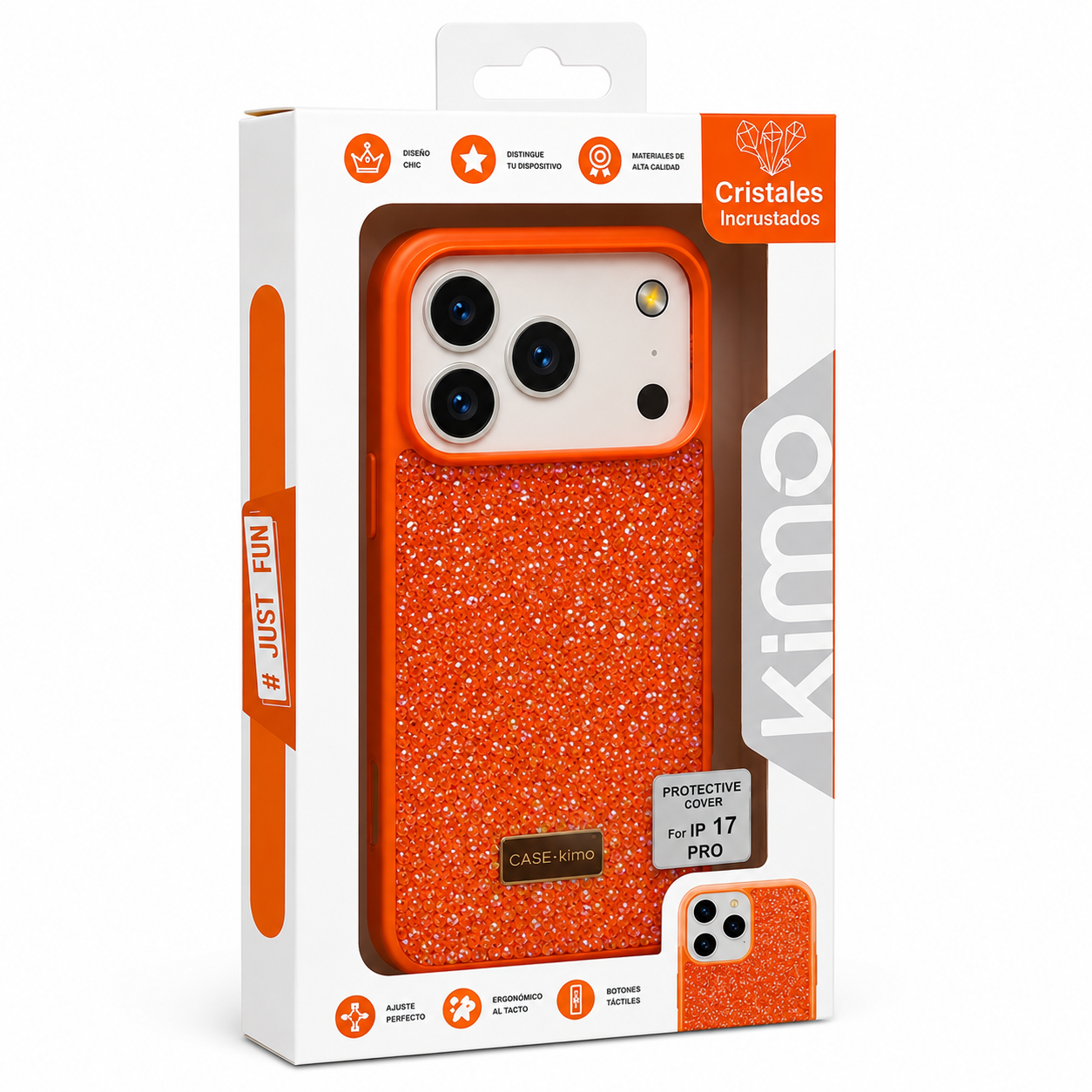 Protector Diamante Kimo iPhone 17 Pro - empaque trasero Crystalline