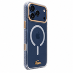 Protector Lacoste MagSafe iPhone 17 Pro Max – Transparente con Marco Dorado