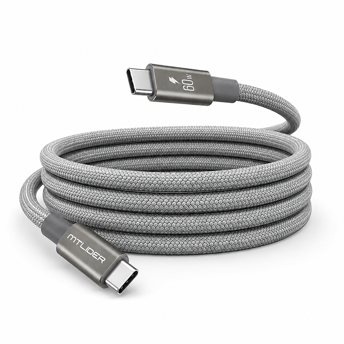 Cable USB-C a USB-C Uso Rudo 60W Carga Rápida 1 Metro | Mt Líder
