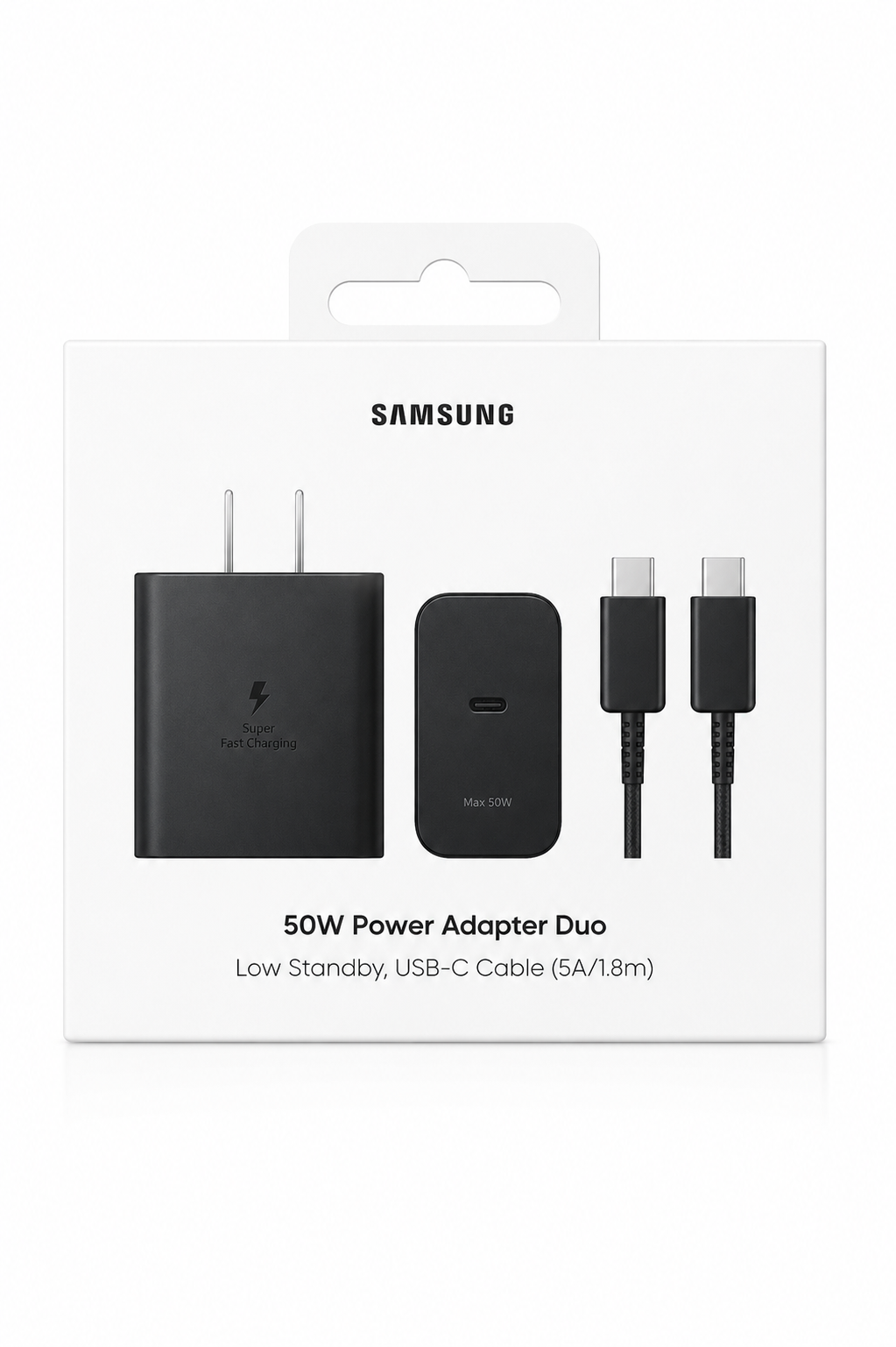 Cargador Samsung 50W Duo USB-C Super Fast Charging + Cable Tipo C Negro