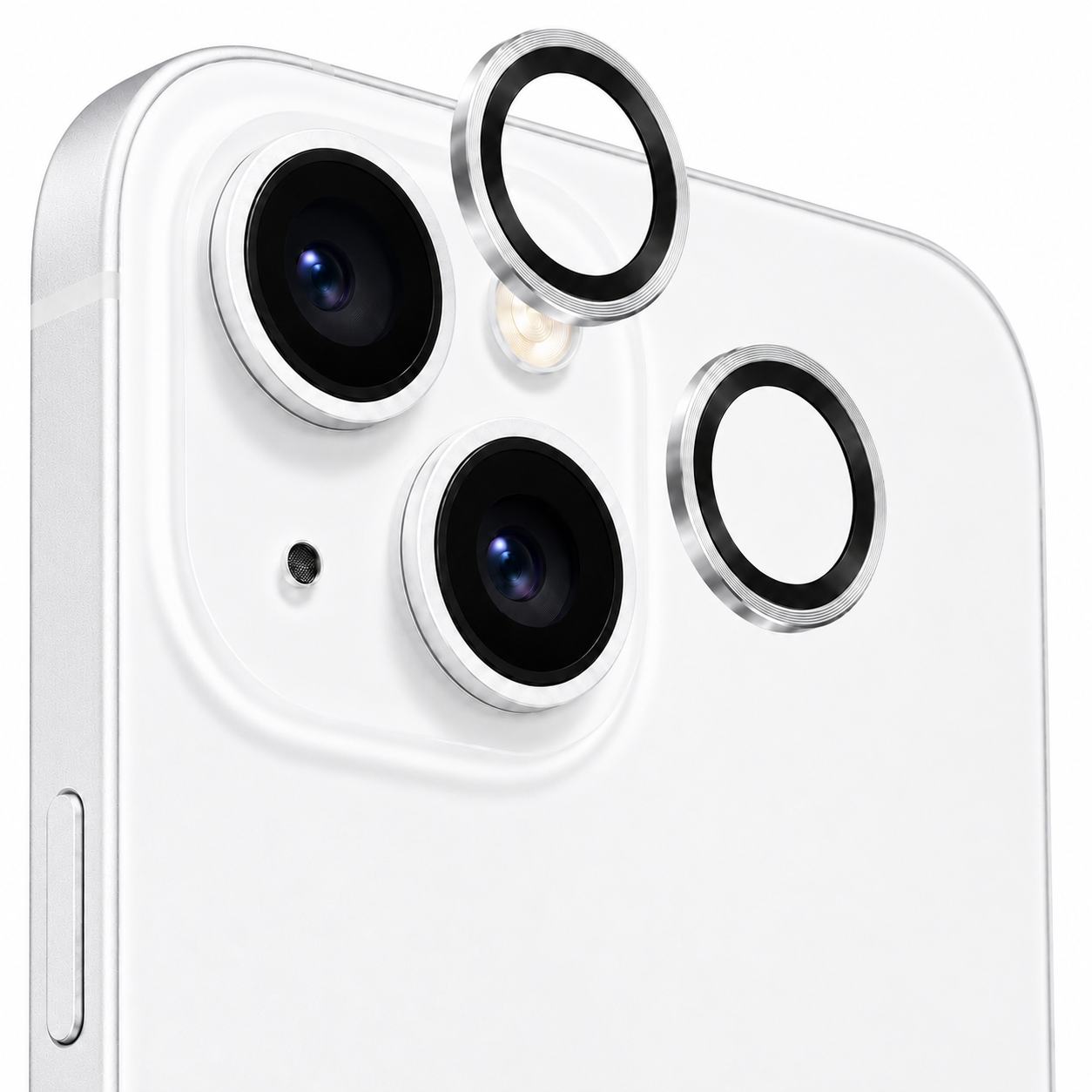 Mica para Lente de Cámara iPhone 14 / 14 Plus - Anillos Metálicos Colores