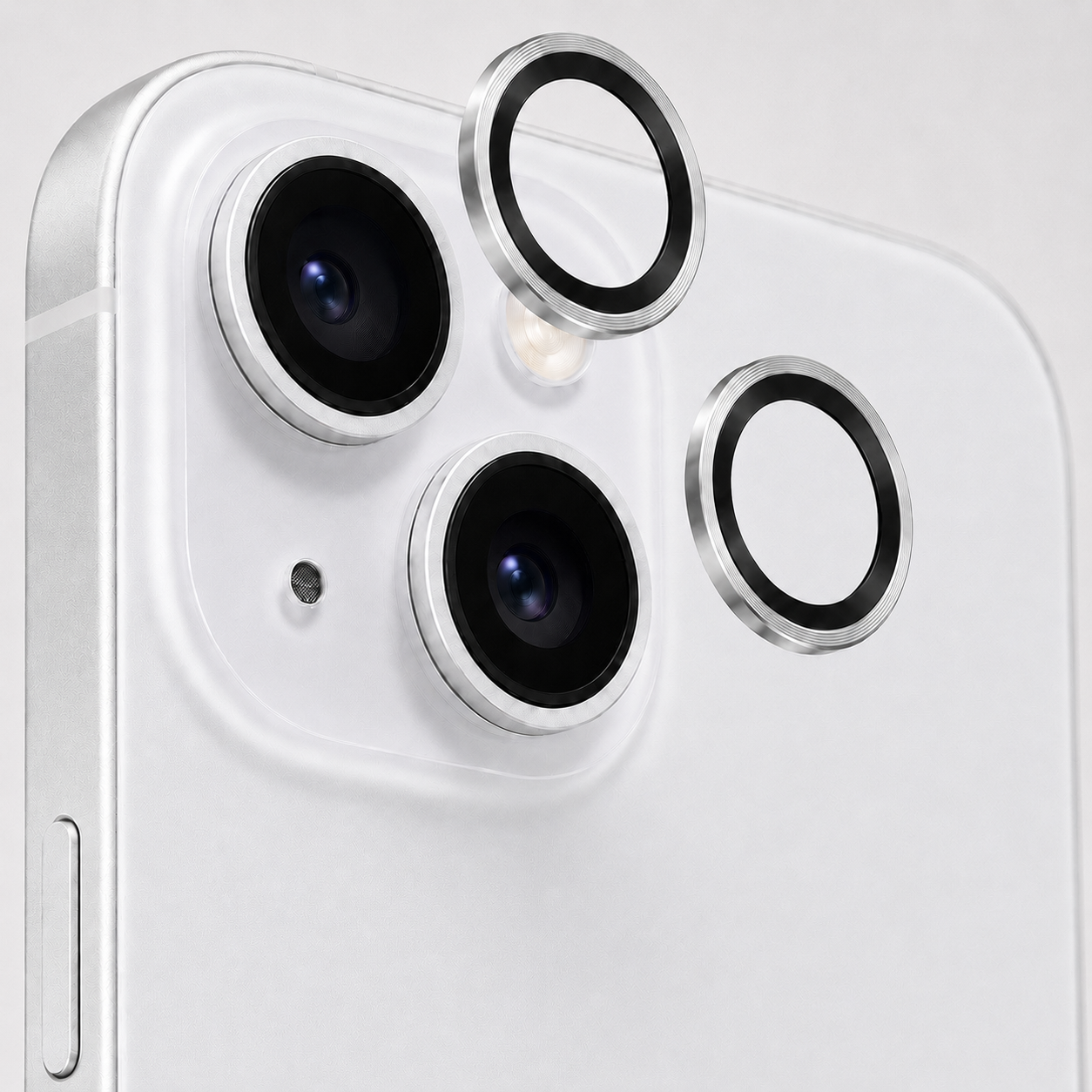 Protector de Lente de Cámara con Aro Metálico para iPhone 15/15 Plus