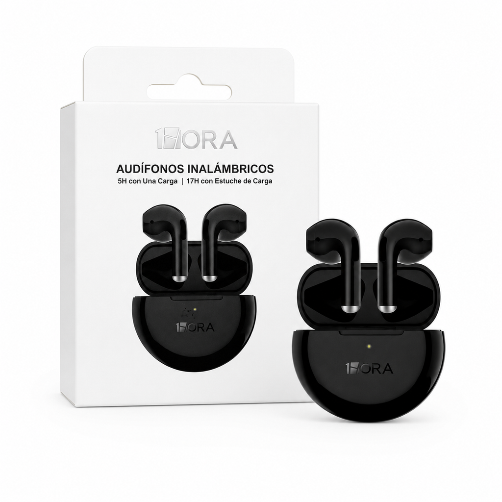 Audífonos Inalámbricos 1Hora TWS Bluetooth | 5H Batería + 17H con Estuche de Carga