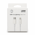 Cable USB-C a Lightning 20W 1m – Carga Rápida para iPhone