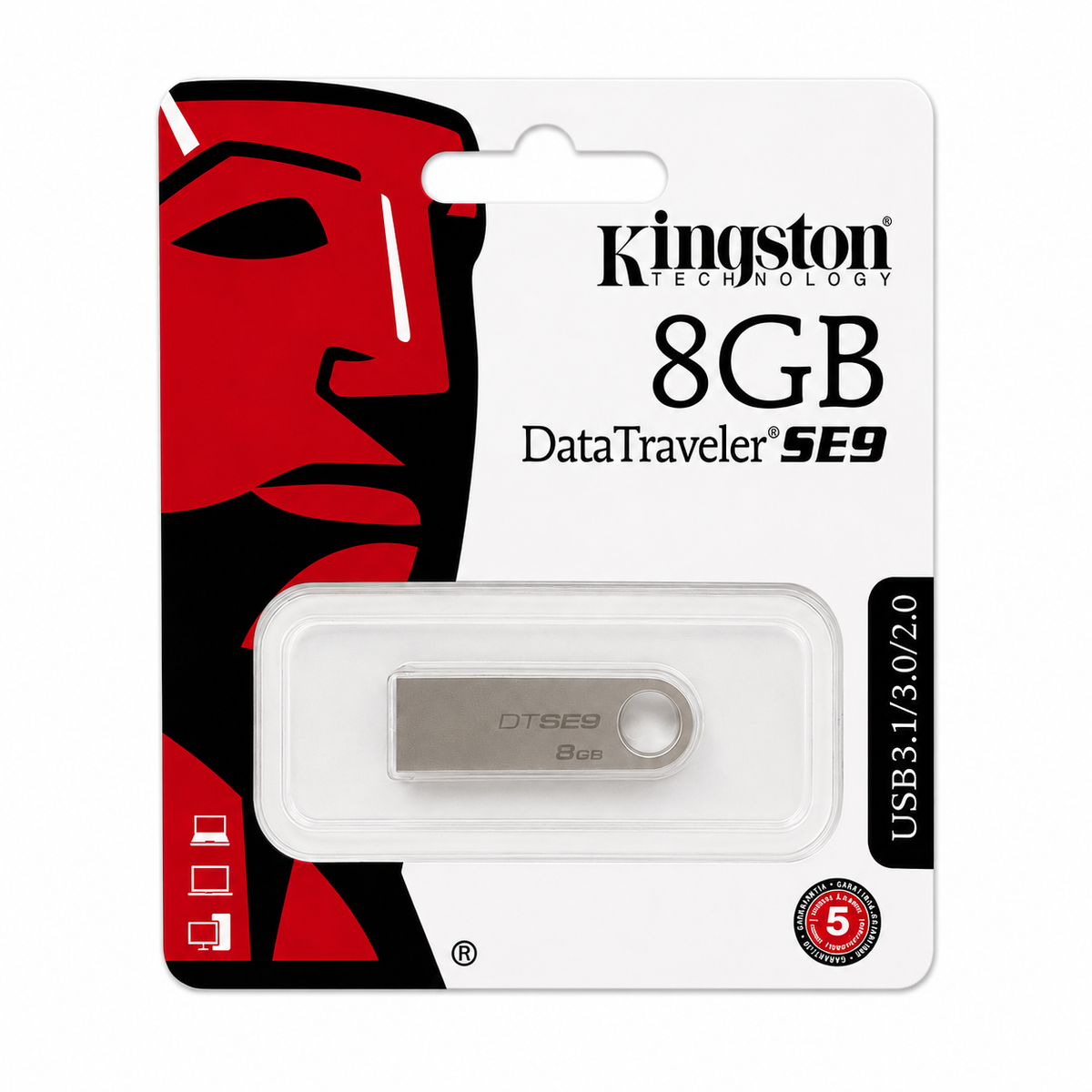 Memoria USB Kingston DataTraveler SE9 8GB –  Plata