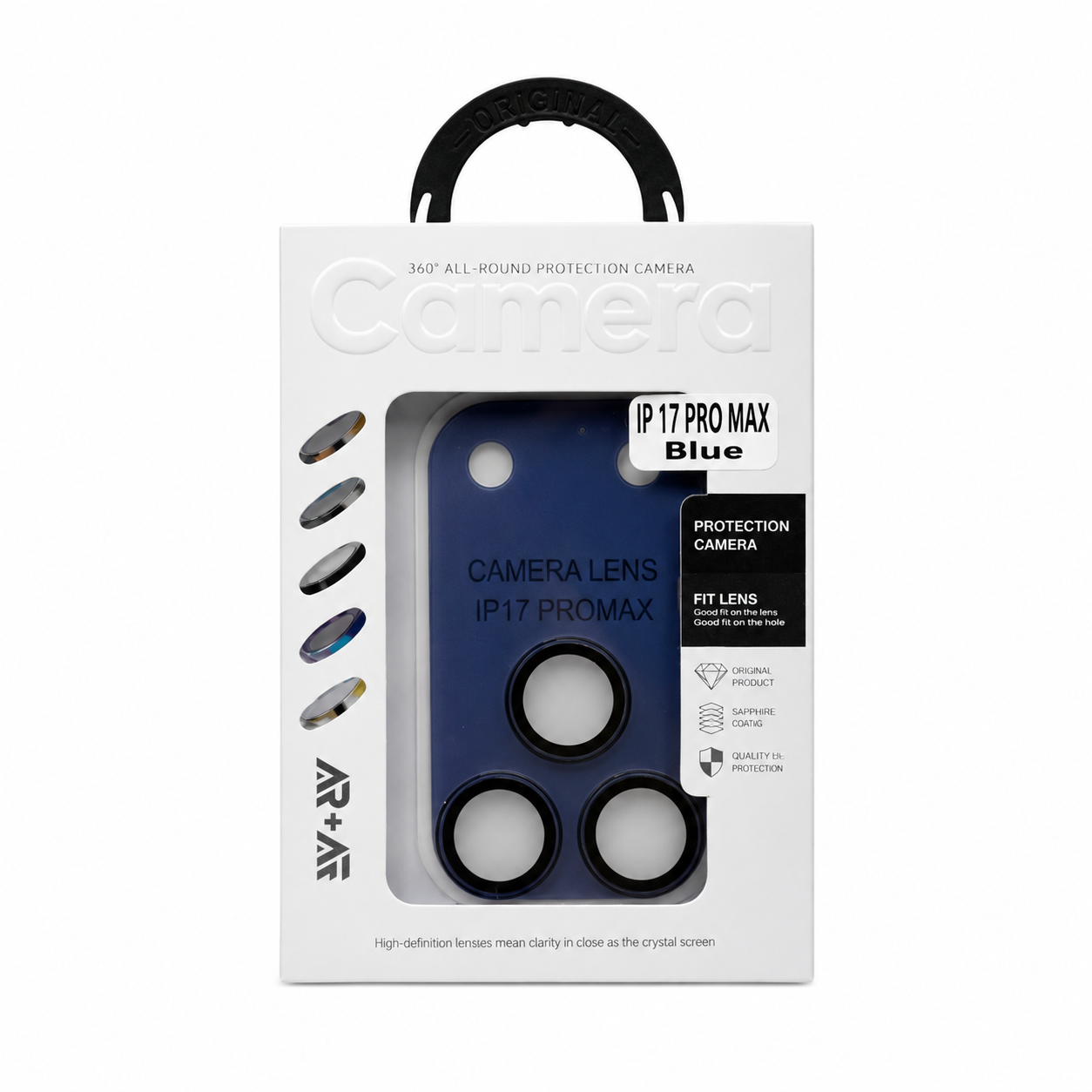 Protector de Lente de Cámara iPhone 17 Pro / Pro Max – Vidrio Templado 360° con Recubrimiento de Zafiro