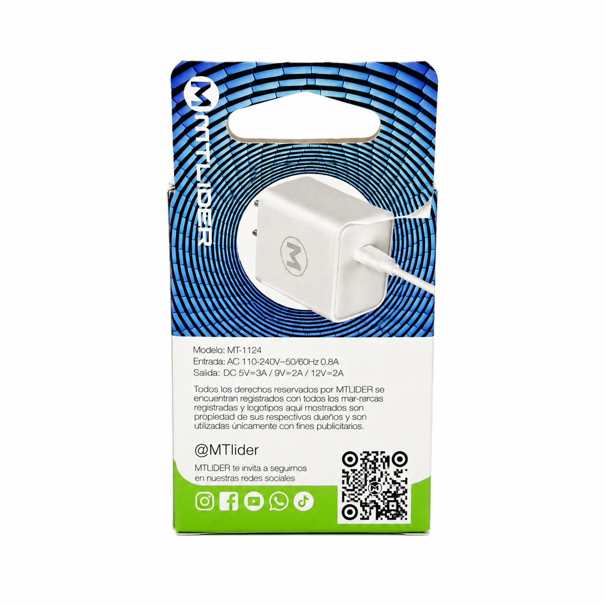 Cubo Cargador 35W MTLider USB-C Power Delivery Carga Rápida