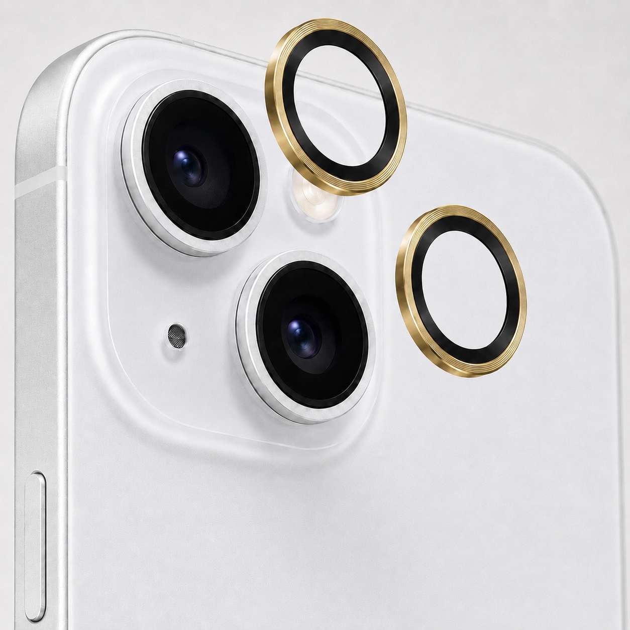 Protector de Lente de Cámara con Aro Metálico para iPhone 15/15 Plus