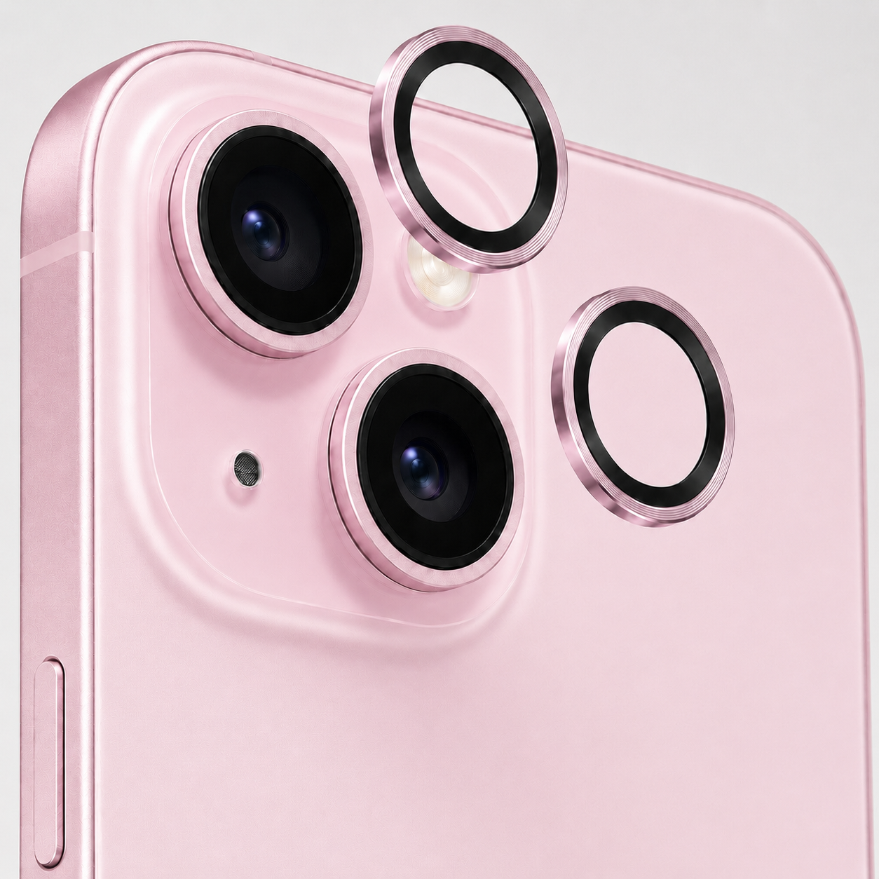 Protector de Lente de Cámara con Aro Metálico para iPhone 15/15 Plus