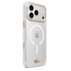Protector Lacoste MagSafe iPhone 17 Pro Max – Transparente con Marco Dorado