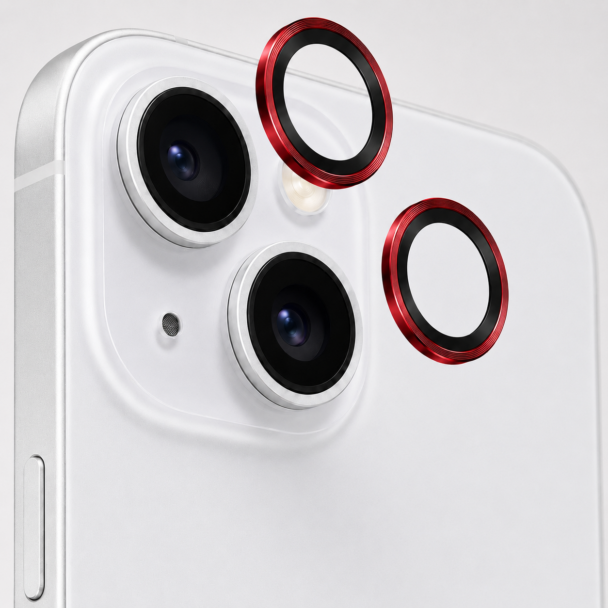 Protector de Lente de Cámara con Aro Metálico para iPhone 15/15 Plus