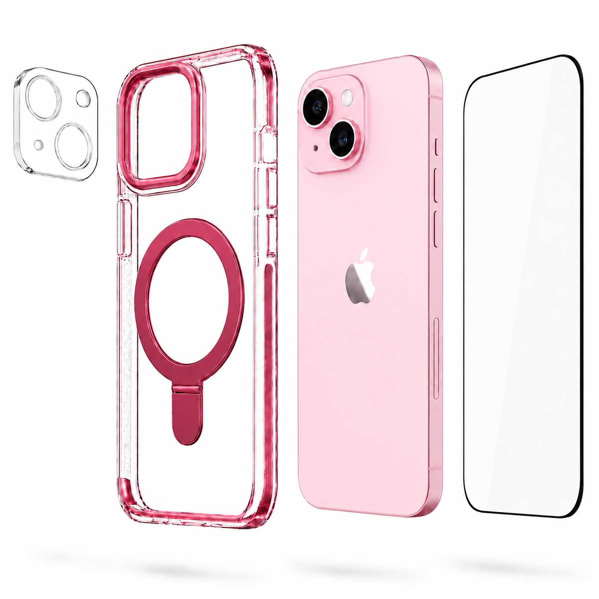 Funda MagSafe con Soporte para iPhone 15 Kit Protección Completa