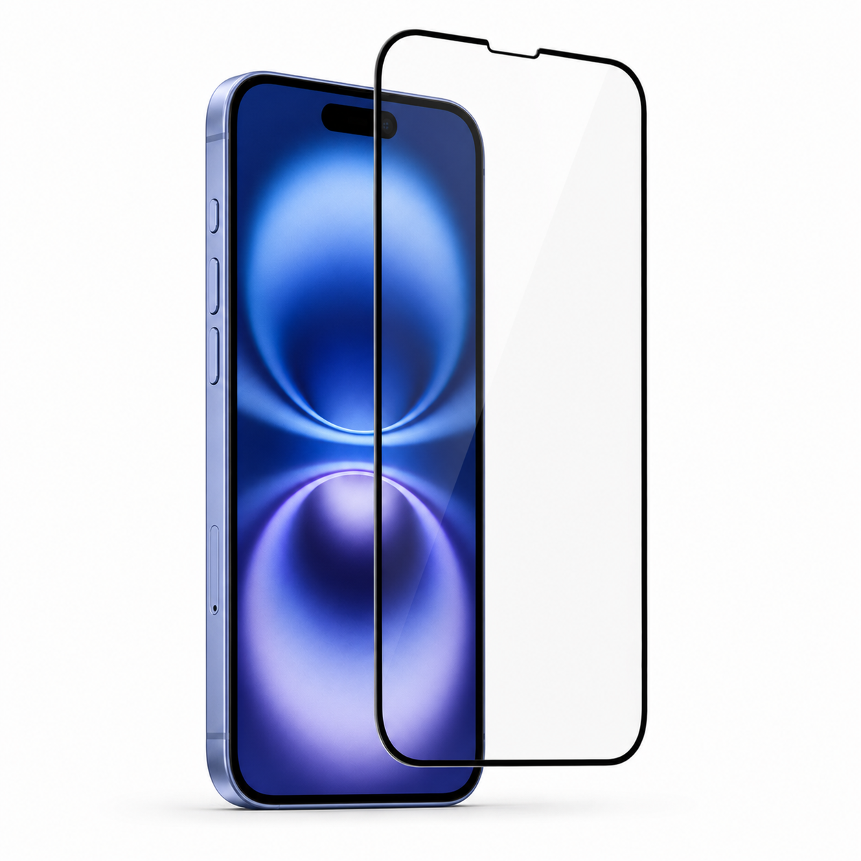 Mica de Cristal Templado 9D Bordes Negros para iPhone 16
