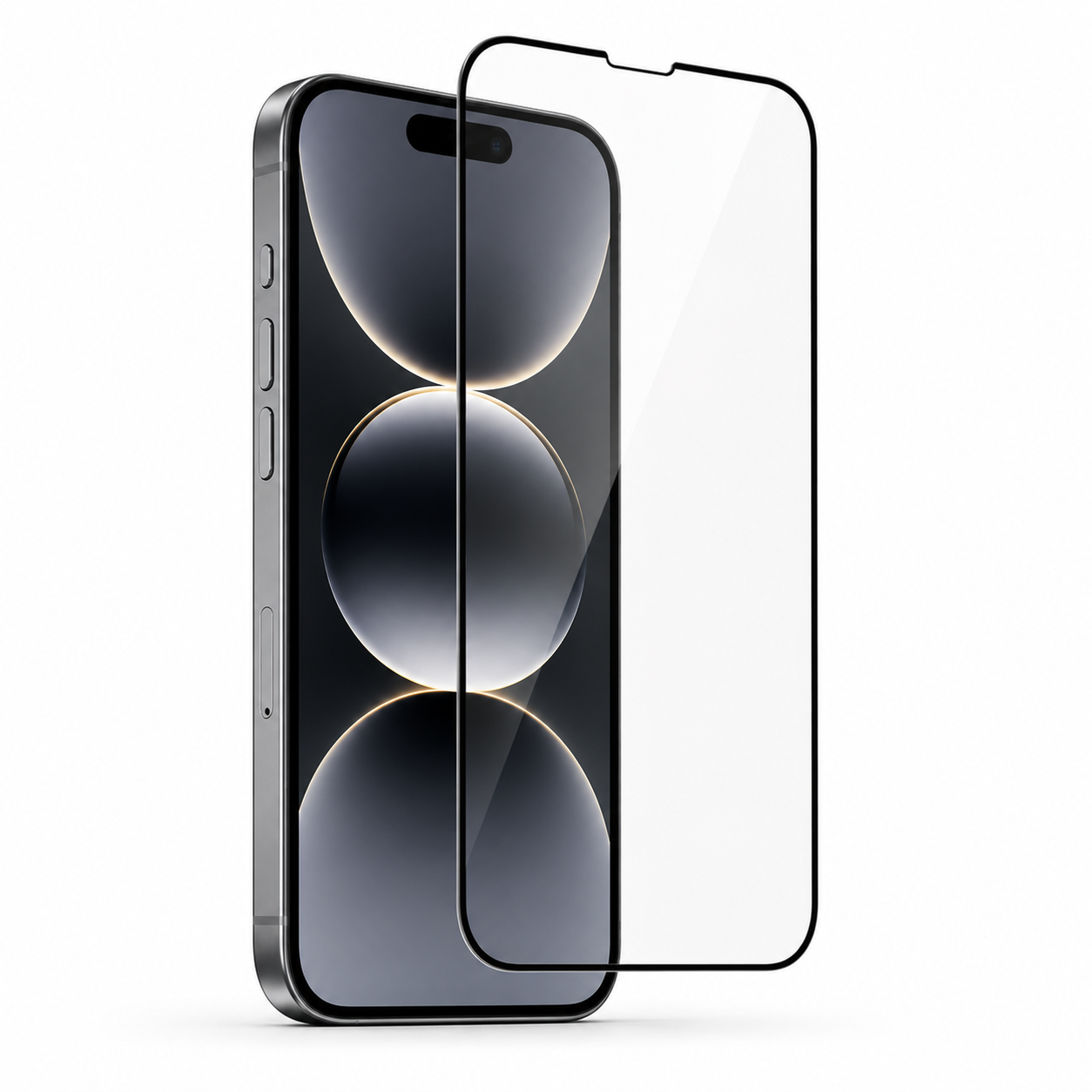 Mica Cristal Templado 9D Bordes Negros para iPhone 16 Pro